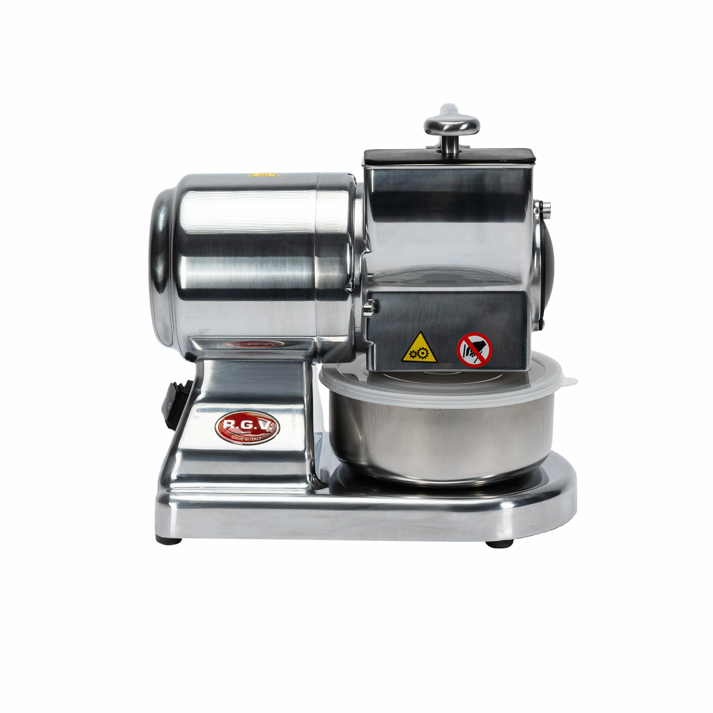RGV Rallador eléctrico Maxi Essential, fabricado en Italia, rodillo profesional de acero inoxidable extraíble y apto para lavavajillas, plateado, 450 W