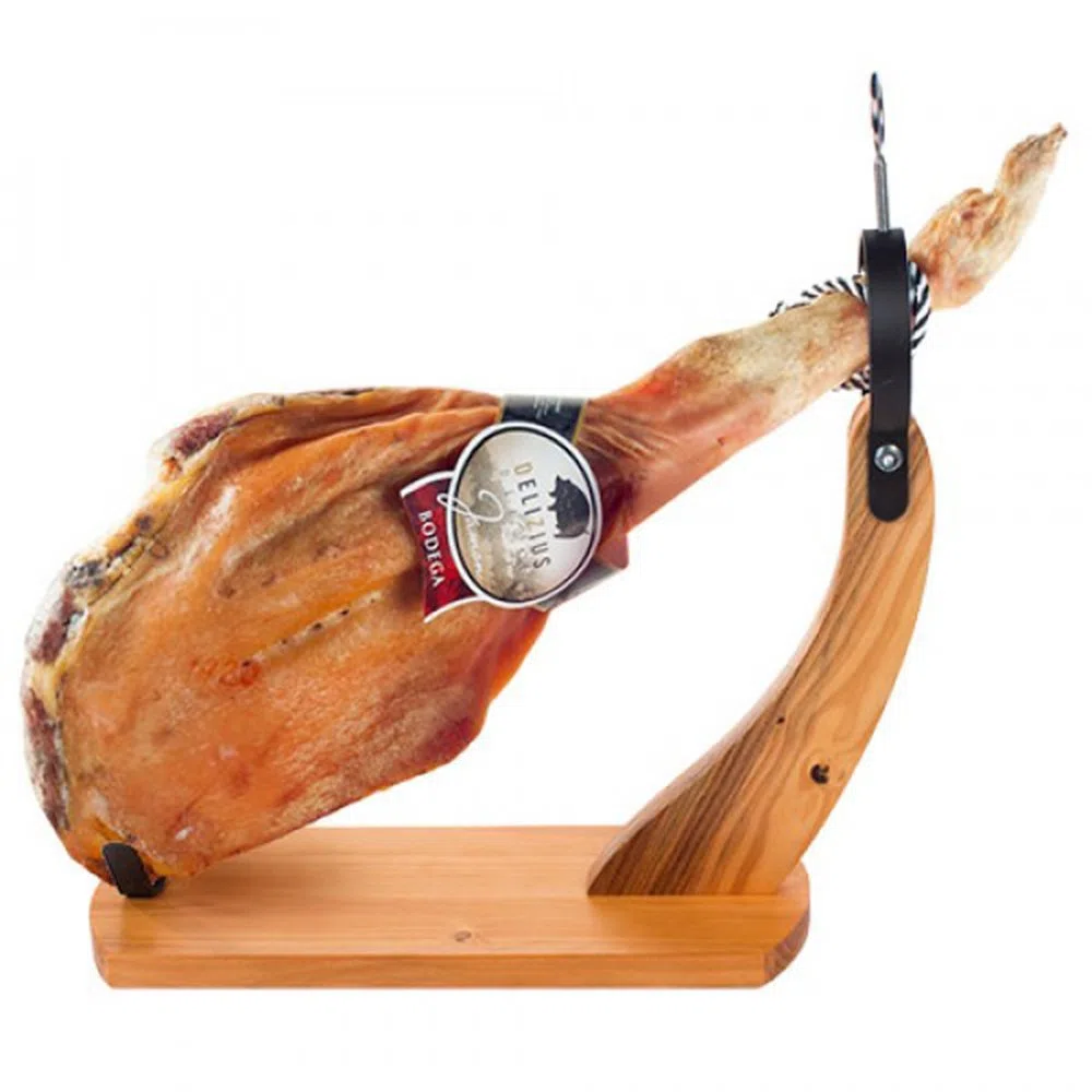 Royal Home - Soporte Jamonero - Jamonero de Madera Desmontable - Soporte para Pata de Jamón - Madera de Pino