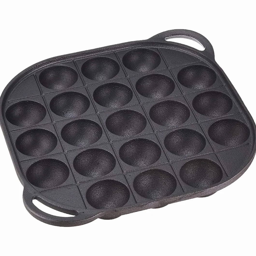 TIKUSAN Takoyaki Sartén de hierro fundido Takoyaki para hacer moldes de bolas de carne de pulpo japonés (21 moldes)