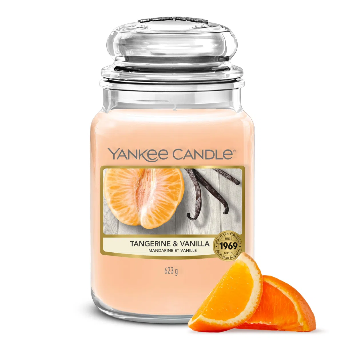 Yankee Candle Vela perfumada | Tarro grande de Tangerine & Vanilla | Velas de larga duración: hasta 150 horas | Regalos perfectos para mujeres