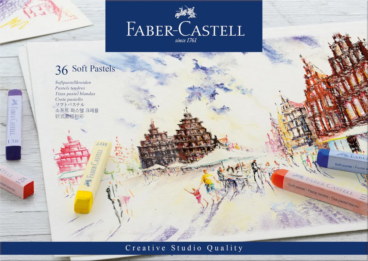 Faber-Castell 128336 - Estuche de Cartón con 36 Tizas Pastel - Multicolor