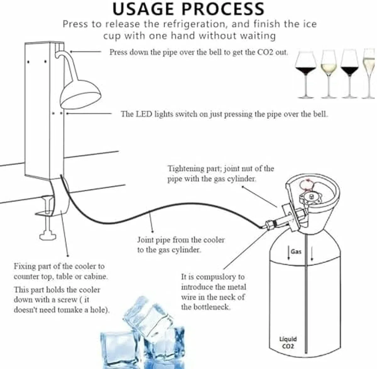Escarchador de Copas: enfría al Instante Copas y Vasos de Vino para Bares, restaurantes y Uso doméstico.