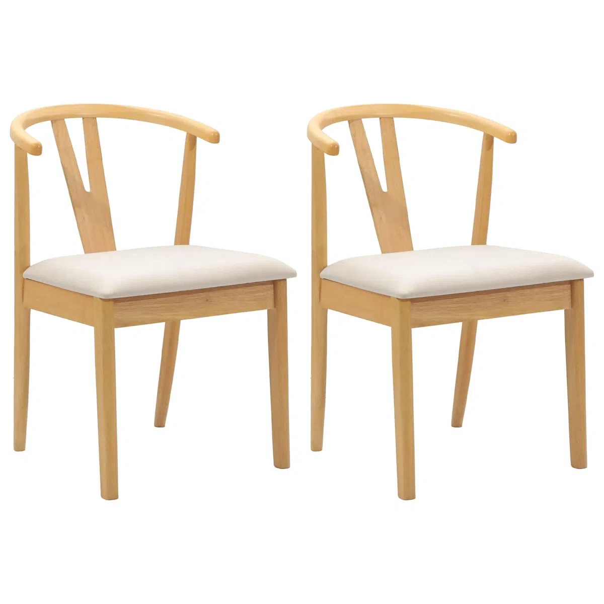 Juego de 2 sillas de comedor vintage de madera maciza de caucho con superficie lacada, estilo clásico con cómodos cojines para el comedor, la cocina y la oficina en casa