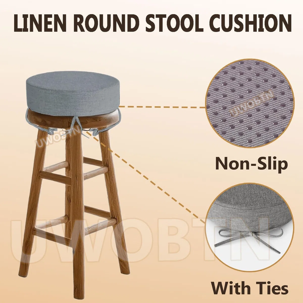 Cojín Redondo para Silla, 25cm/30cm/35cm/40cm/45cm Cojines para Silla de Comedor 3/5/8 Grueso Suave Antideslizante Almohadilla para Taburete Jardín, Interior, Exterior, Cocina(B6,35x8cm/14x3in)