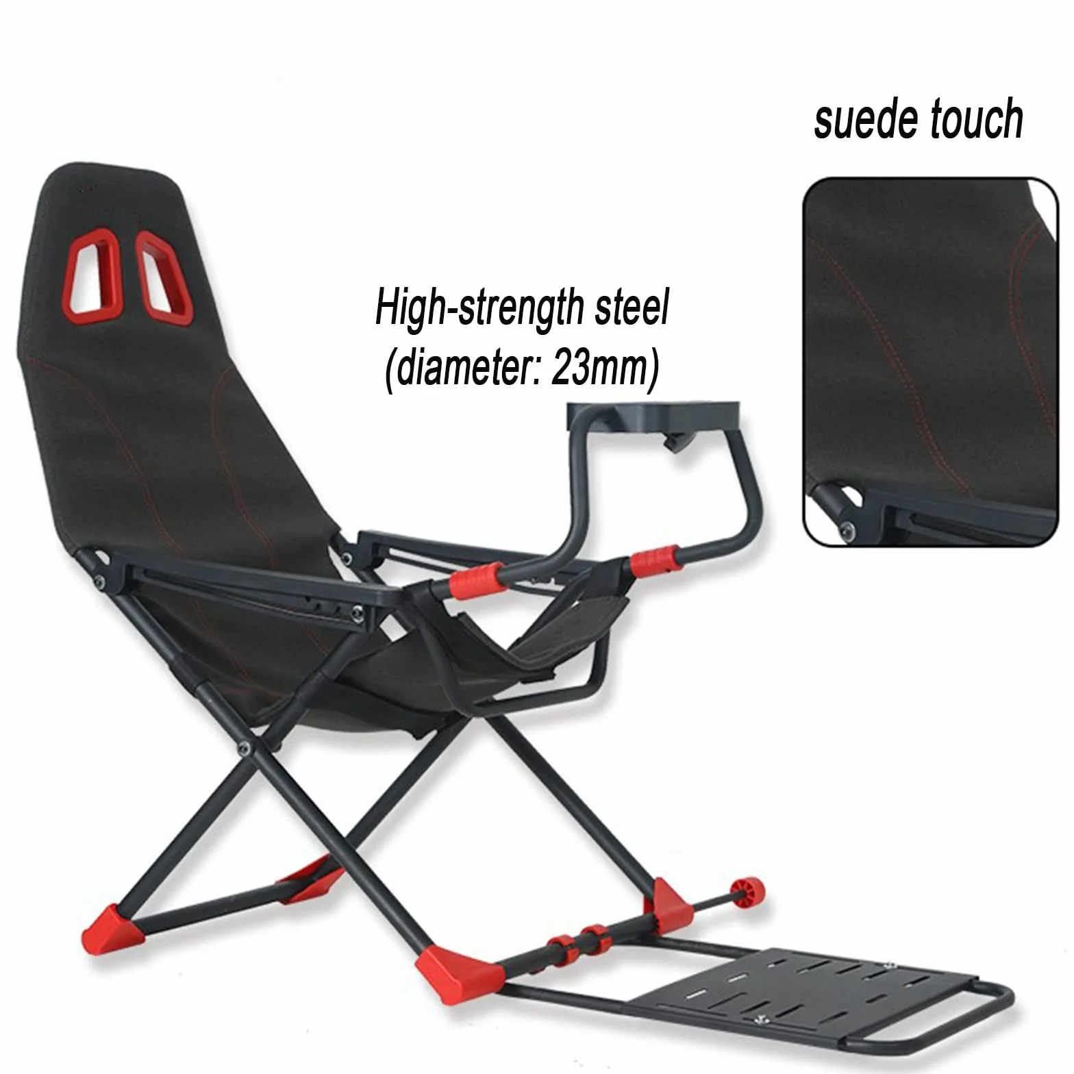Cabina de simulador de carreras plegable con soporte ajustable para volante y asiento ergonómico para consolas de juegos y PC