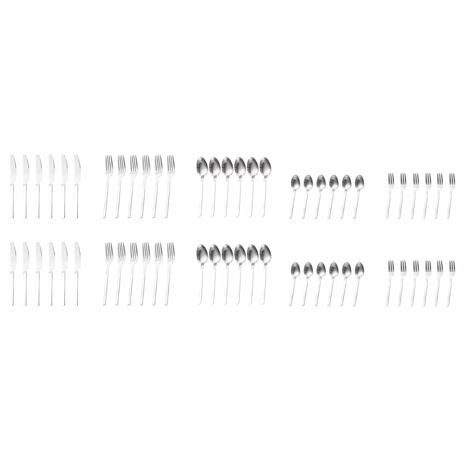 ECHTWERK cubertería Angelini, 60 piezas, cubiertos para hasta 12 personas, acero inoxidable 18/10, acabado brillante, set de cubiertos para mesa, apto para lavavajillas