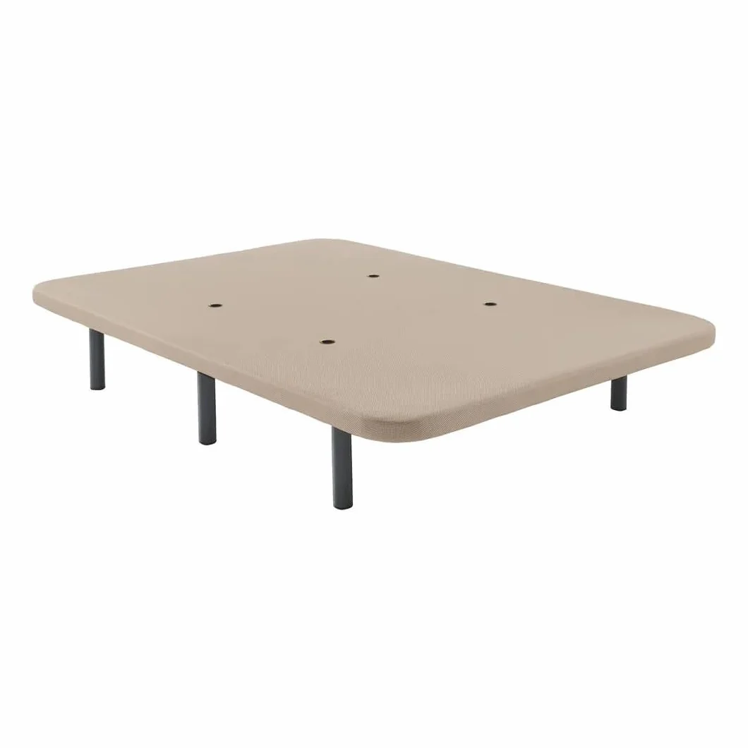 Shiito | Base Tapizada Nielson 105x190 cm | Tejido 3D en Tela de Color Beige | Incluye Válvulas de Transpiración | Juego de 6 Patas