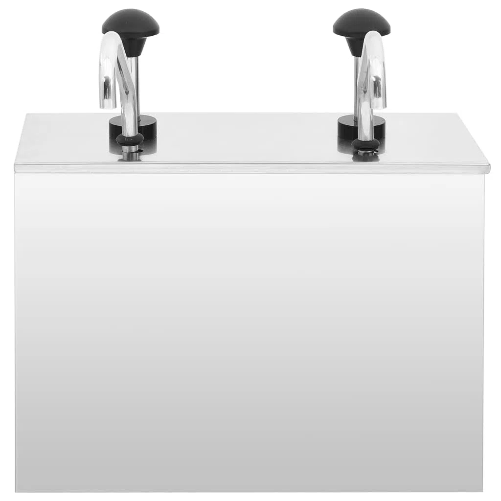 vidaXL Dispensador de Salsa Surtidores de Bomba Bote Cubo Bufés Hornear Barbacoas Reducir Pérdida Guardar Dosificadora de Acero Inoxidable 2x3,5 L