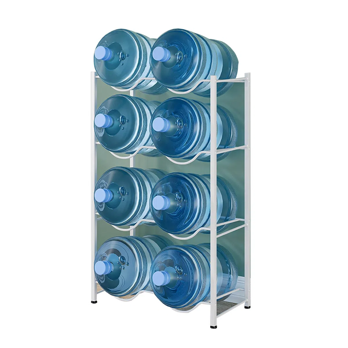 5 N - Estante para botellas de agua, apilable, doble fila para botellas enfriadoras de agua, Sto Solut para el hogar y la oficina, maximiza el espacio y la eficiencia