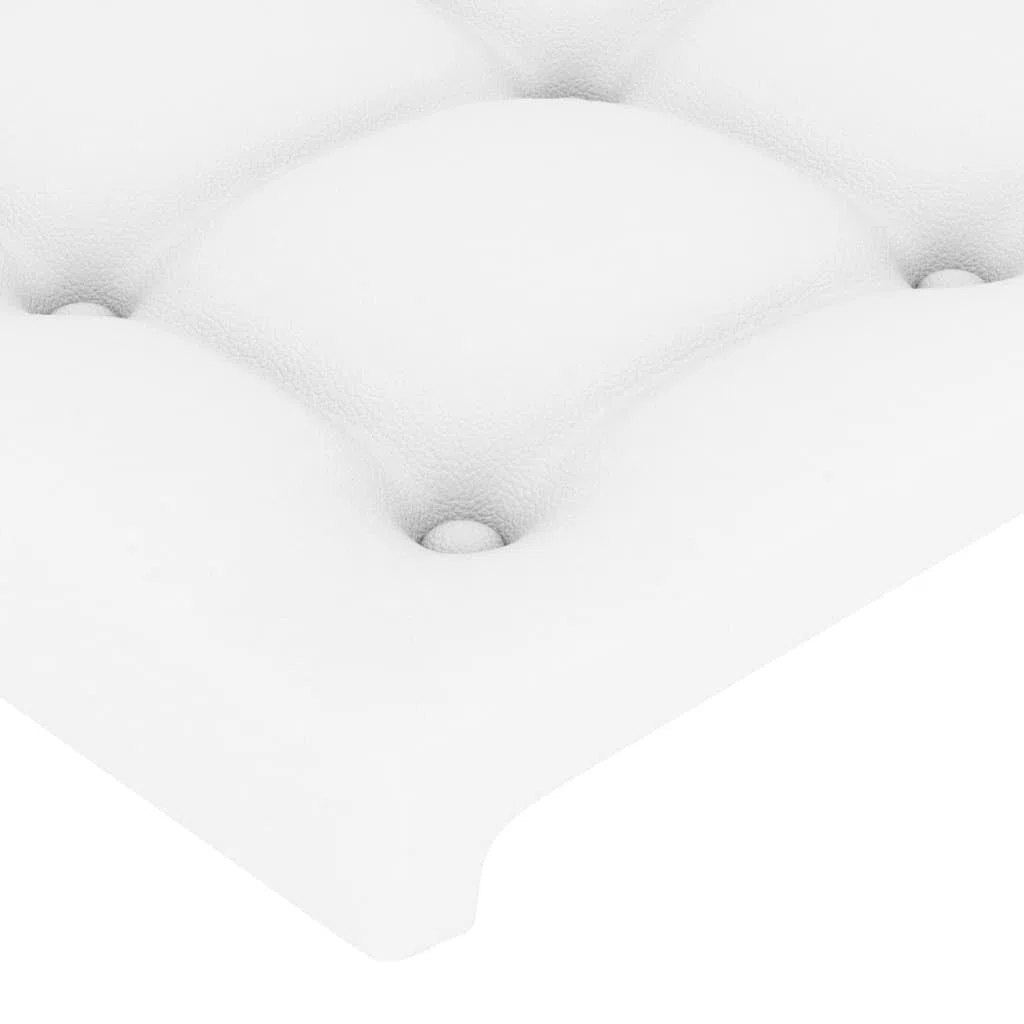 vidaXL Cabecero con Luces LED Cabecero de Cama Cabezal Tapizado para Cama Individual Mueble Dormitorio Interior Cuero Sintético Blanco 90x5x78/88 cm