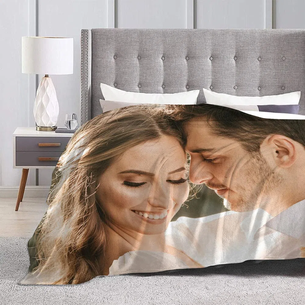 Gudina Manta Personalizada con Texto de Fotos. con 1-9 collages de Fotos Mantas de Franela para cumpleaños Familiar Regalo de Boda Se Adapta a sofá Sofá Dormitorio Sala de estar-100cmX150cm