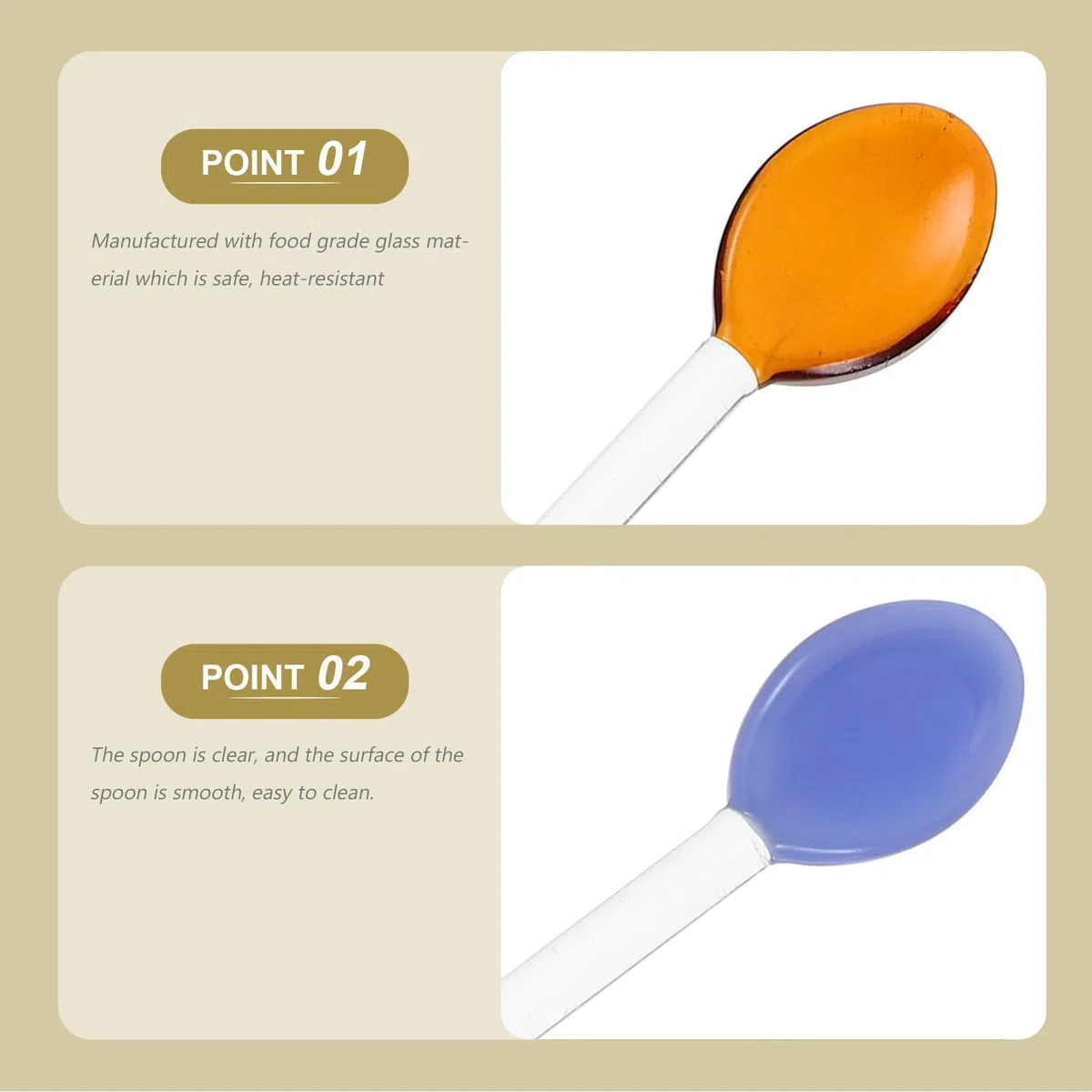 6 Cucharas De Cristal Transparente De 6.69 in Cuchara De Café De Mango Largo Resistente Al Calor Para Remover Bebidas Postres Y Servir En Hogar Restaurante Y Hotel