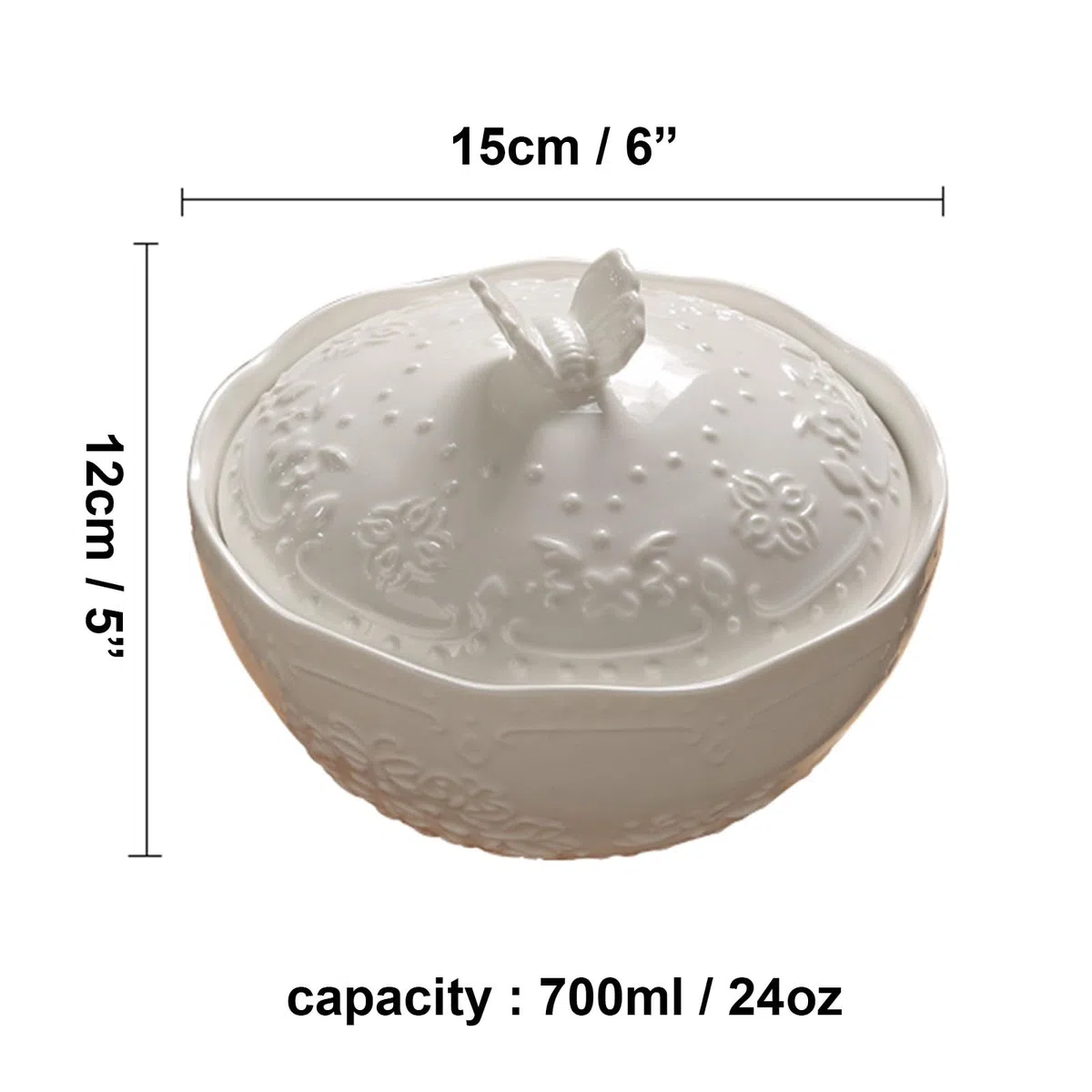 Cuenco de sopa con tapa, cuenco poco profundo, cuenco de fideos Udon, cuenco de cerámica para ramen, cuencos grandes (blanco, 24 onzas)