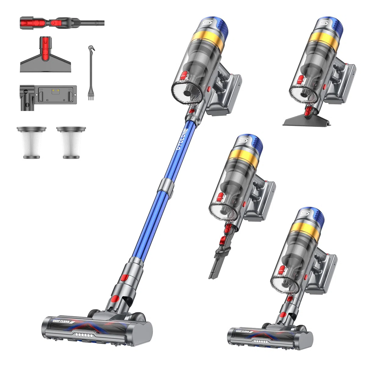 X8 Aspiradora sin Cable 48Kpa/580W/70Mins, 2026 Escoba Aspirador Vertical Potente de 1.6L/Pantalla LED, Cepillo Anti-Enredo, Vacuum Cleaner para Suelo/Alfombra/Pelos de Animales