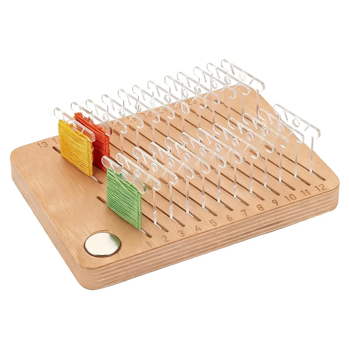 Organizador de almacenamiento de bordado, divisor de carrete de de 24 plazas | Diseño magnético organizadora de bordado de madera - para coser arte bobina de de costura