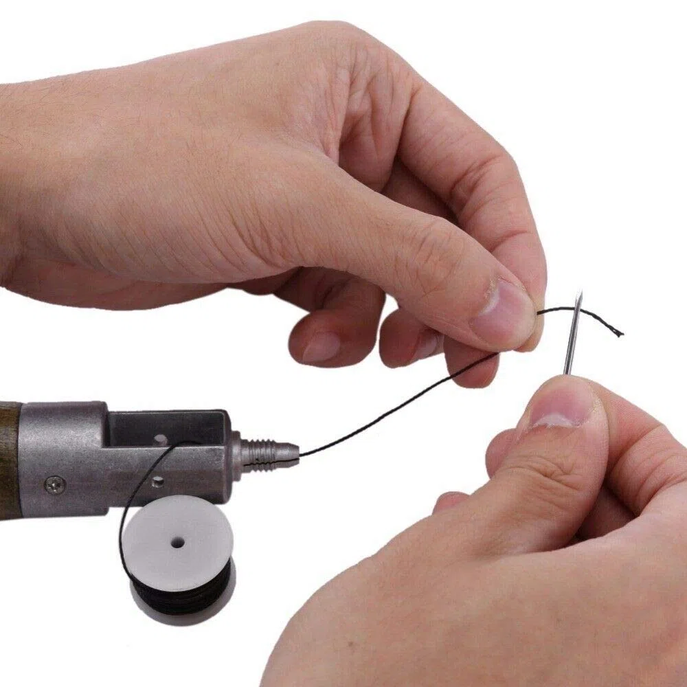 Kit de punzón de costura profesional Speedy Stitcher Kit de herramientas de punzón de costura, herramienta de cuero hecha a mano para cuero, vela, lona, accesorio de reparación pesado (hilo encerado +
