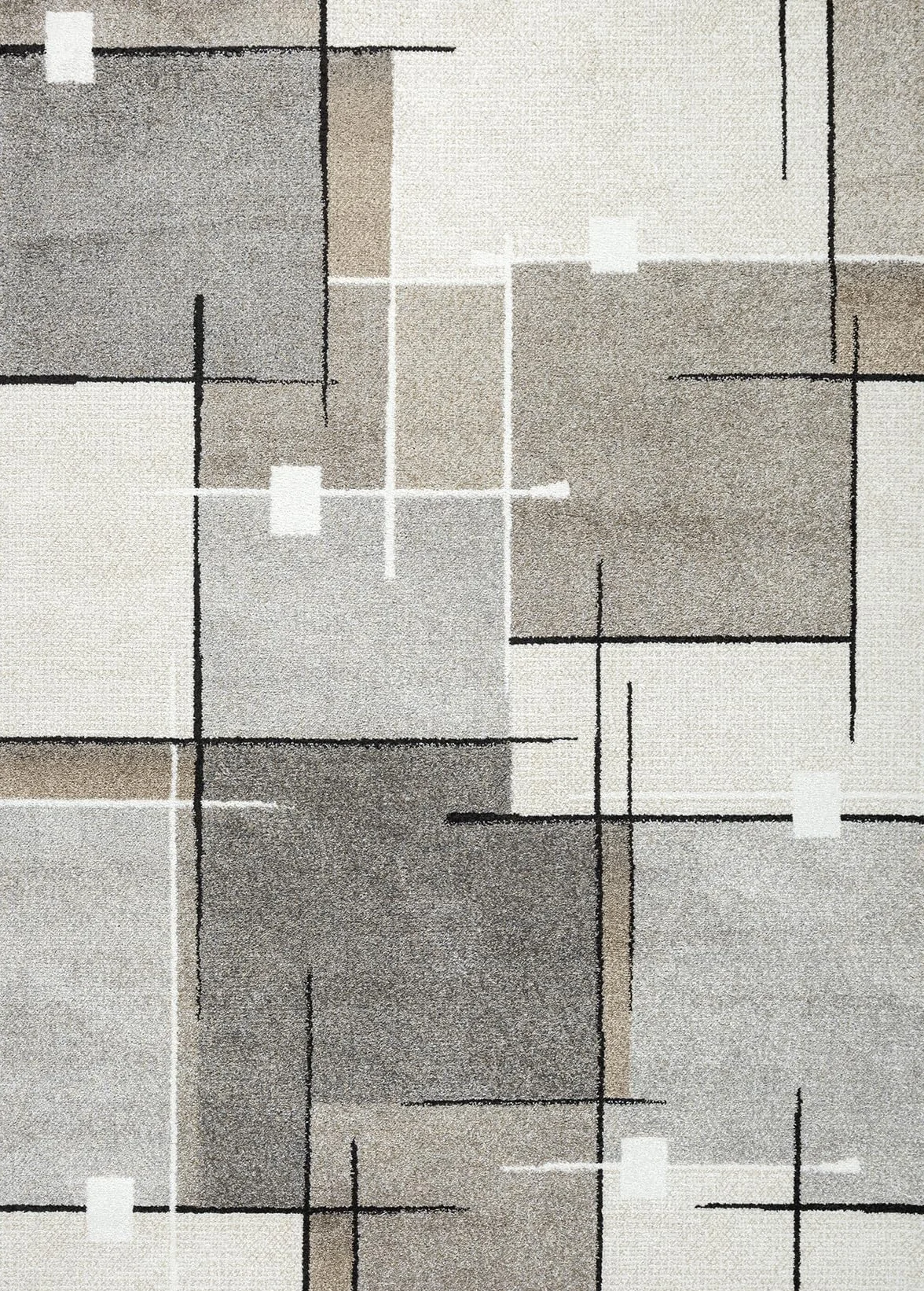 the carpet Pearl - Alfombra Moderna de Pelo Corto denso para salón Dormitorio, Corte de Contorno, patrón geométrico, patrón Ondulado, Beige, 140 x 200 cm