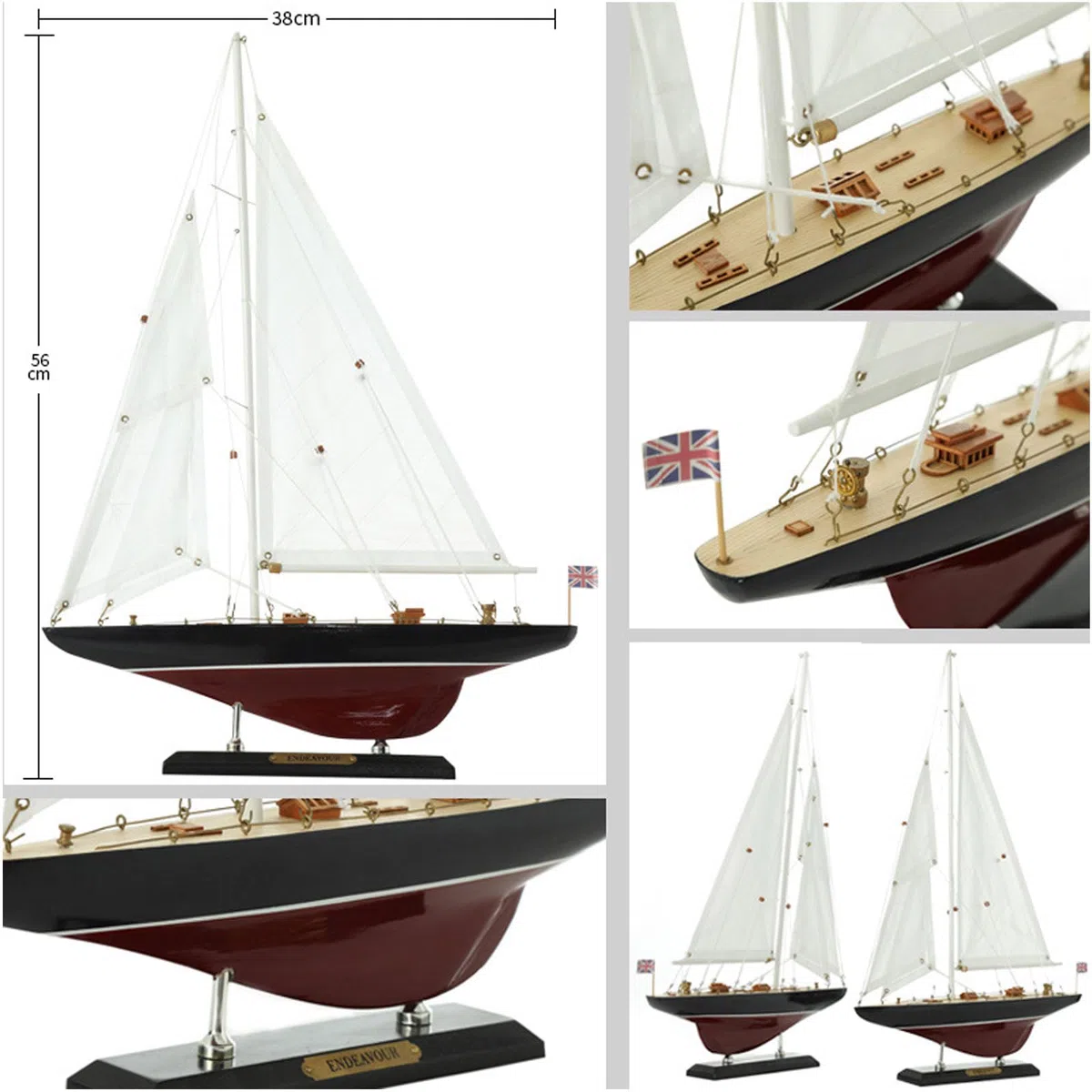 YLME Maqueta De Velero De Un Solo Mástil Simulación De Velero De Madera Decoración Moderna Artesanal De Madera Decoración Náutica Artesanal Decoración Creativa para El Hogar,B