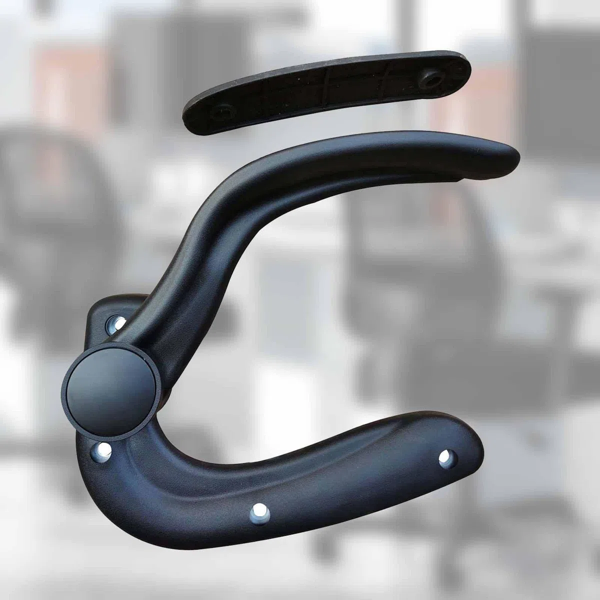 Harilla Par de reposabrazos Ajustables para Silla de Oficina, Brazos de Apoyo y reemplazos de Codo con Tornillos de Montaje, Comodidad con Almohadillas, Negro