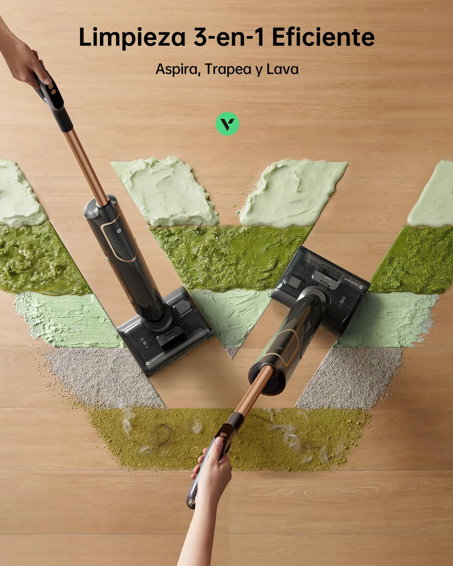 Vexilar X7 Aspiradora Fregadora sin Cable 20KPa, Aspiradora en Seco y Húmedo,Aspira y Friega,Autolimpieza,Diseño Reclinable de 180°, Autonomía 40Min, Fregona Electrica para Polvo/Residuos/Partículas