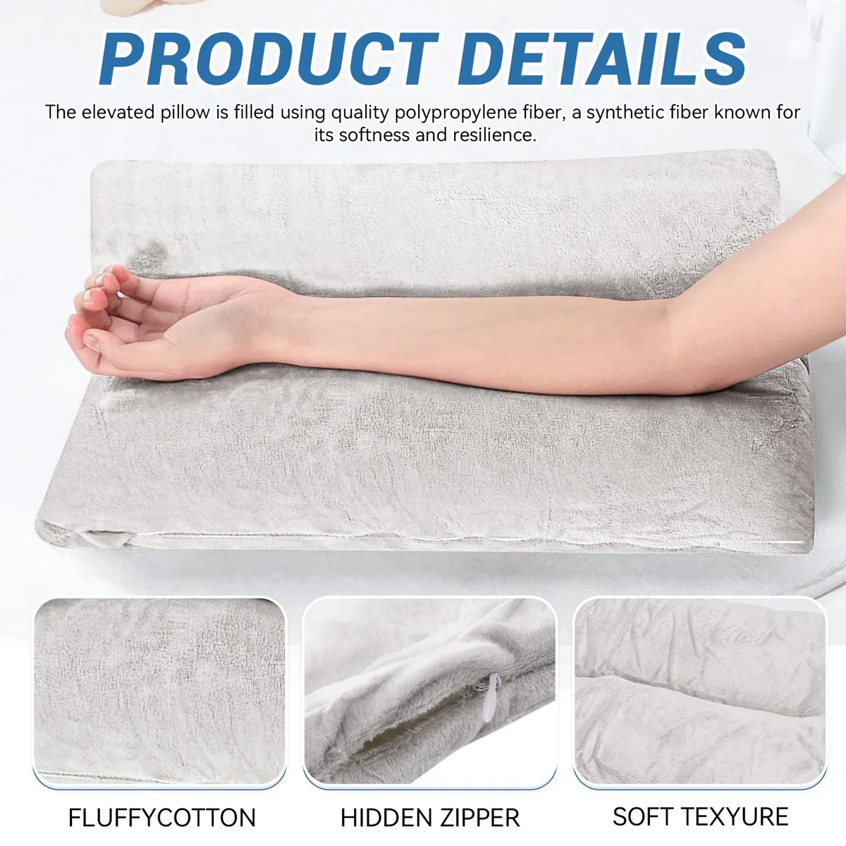 Almohadas de brazo para adultos, almohada de espuma viscoelástica, recuperación de lesiones y cirugía, perfecta para personas que duermen de lado, cojín de reposabrazos para aliviar el