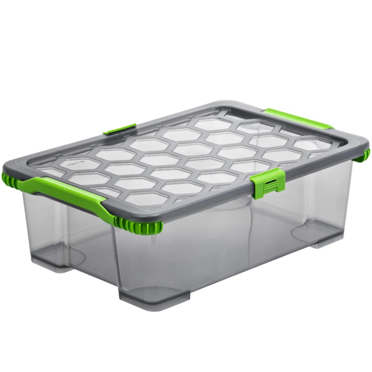 Rotho Evo Total Protection - Caja de Almacenamiento de 30 L con Tapa, Plástico (PP) sin BPA, Gris Antracita/Transparente, 30 L (59.0 x 39.5 x 18.5 cm)