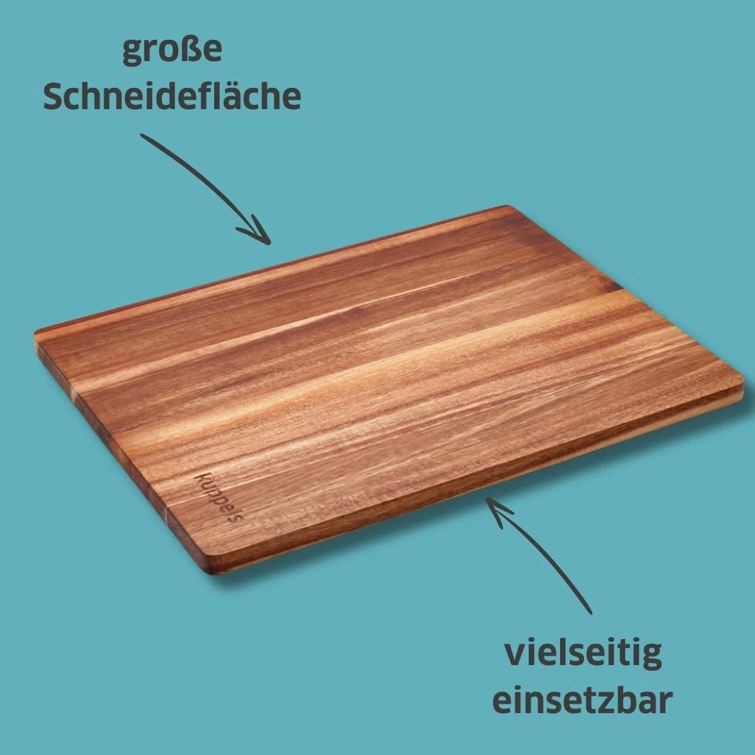 Kuppels Tabla de Cortar SLICE de Madera de Acacia - 40 x 30 x 1,5 cm - Tabla para Servir