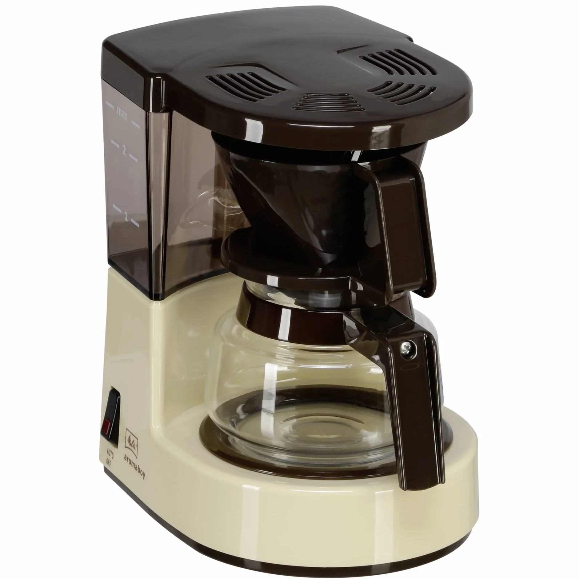 Melitta Cafetera de filtro con jarra de vidrio, Para 2 tazas de café, Aromaboy, Crema, 1015-03