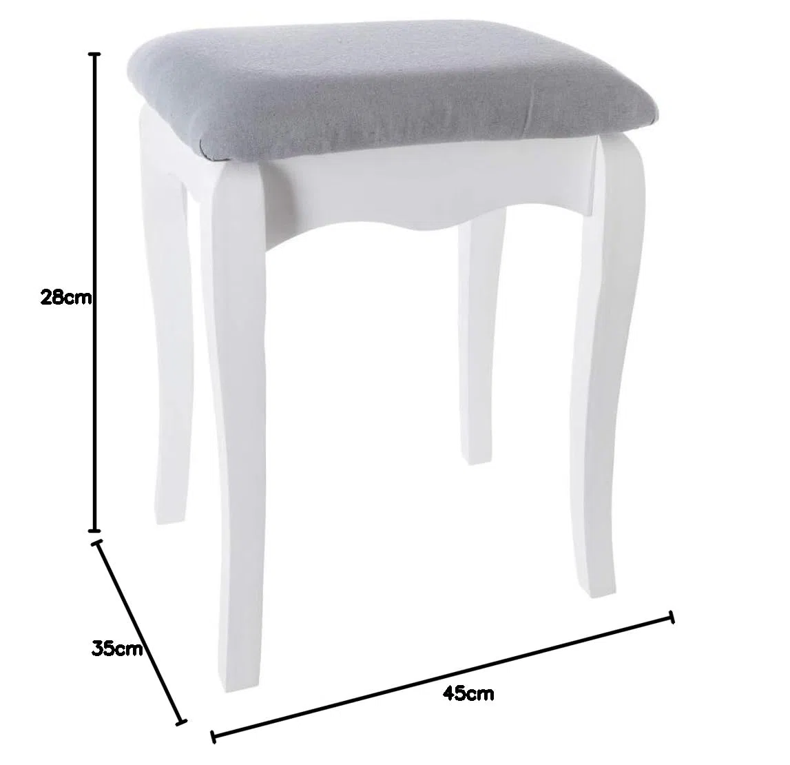 ATMOSPHERA CREATEUR D'INTERIEUR Taburete, Blanco, 28 x H. 46 cm