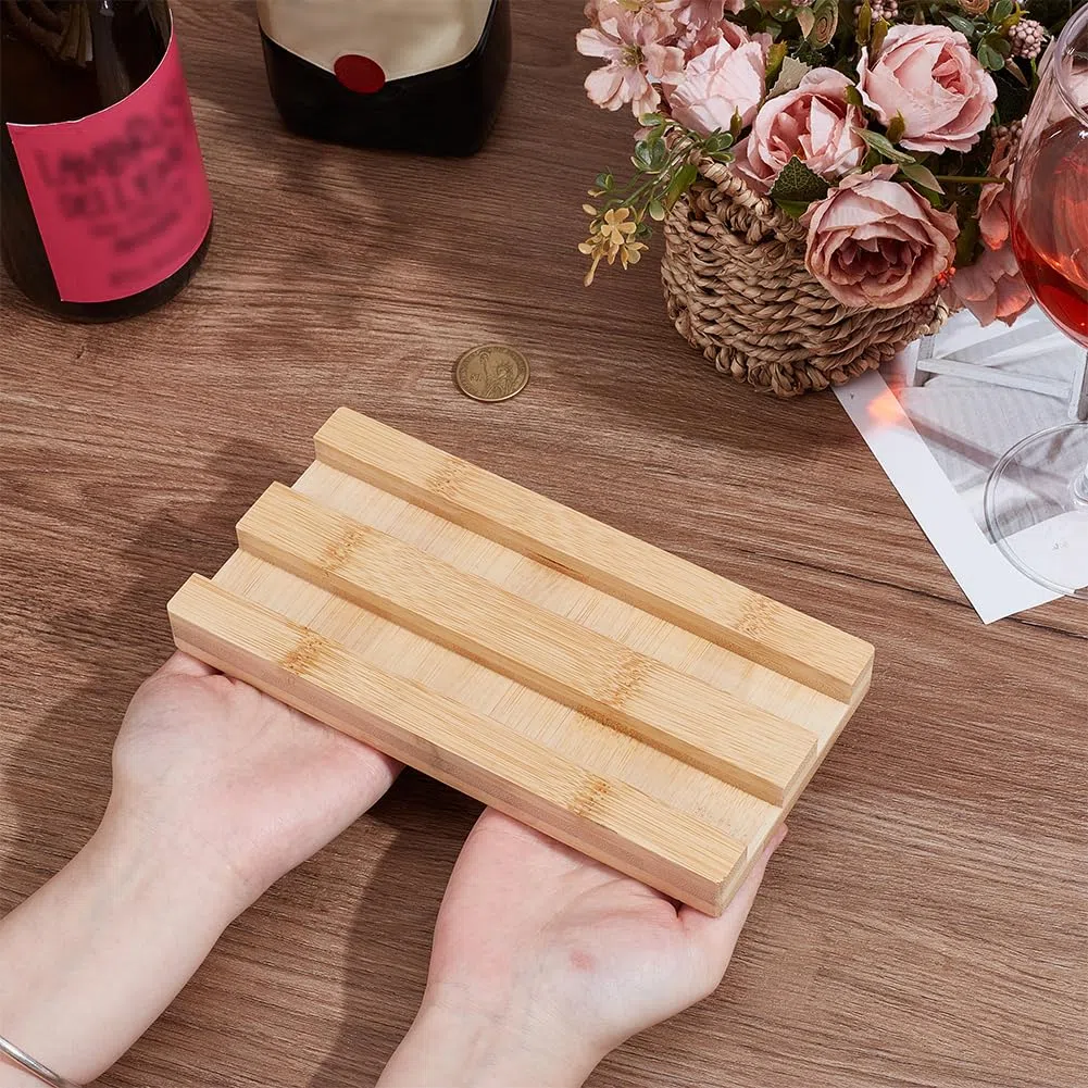 BENECREAT Soporte para tabla de cortar de bambú, estante organizador de armario de cocina, tabla de cortar, soporte de almacenamiento, 20 x 10 x 2 cm