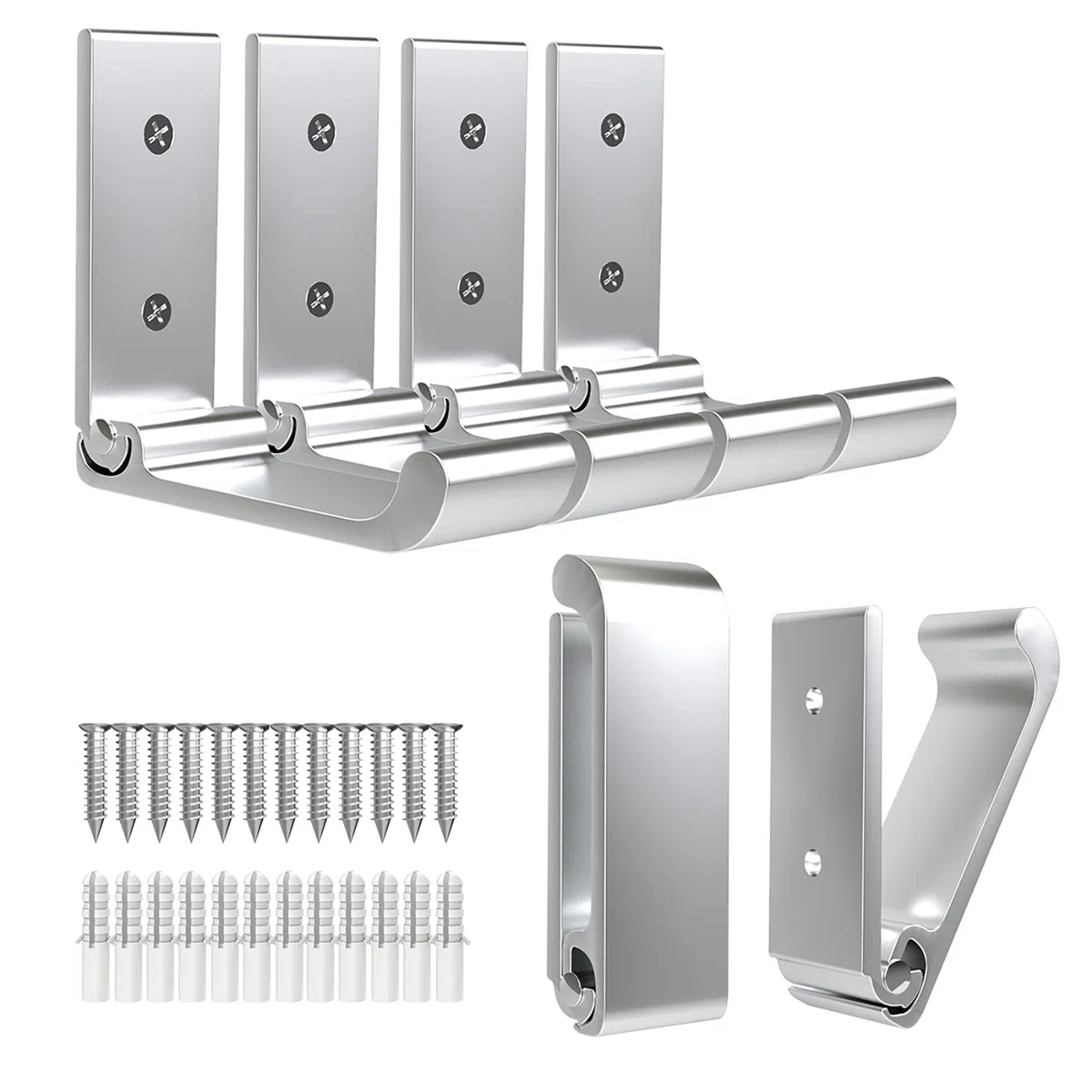 6 Piezas Ganchos Plegables, Aleación de Aluminio Percheros Pared, Ganchos Para Colgar Con Tornillo, Gancho Pared Para Colgar Abrigo, Auriculares, Chaqueta, Bolso, Mochila, Cocina, Baño (Plata)