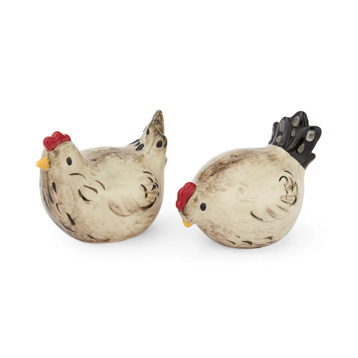 Cooksmart Hen House Lane - Salero y pimentero | Utensilios de cocina de estilo rústico de diseño británico | Juego de cerámica en relieve en forma de gallina | Estilo rústico de campo | Lavar a mano
