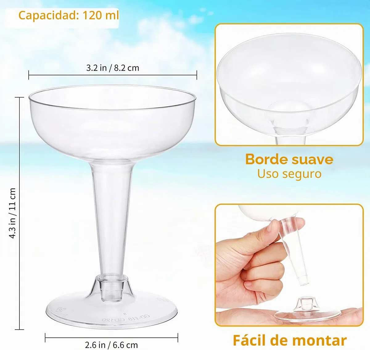 LATERN 60 Piezas Cupé de Champán de Plástico, 120ml Copas de Cata de Vino Transparentes Copas de Cóctel con Tallo Reutilizables para Whisky Champán Cerveza Postre Pudín Mousse Fiesta (11 x 8,2cm)