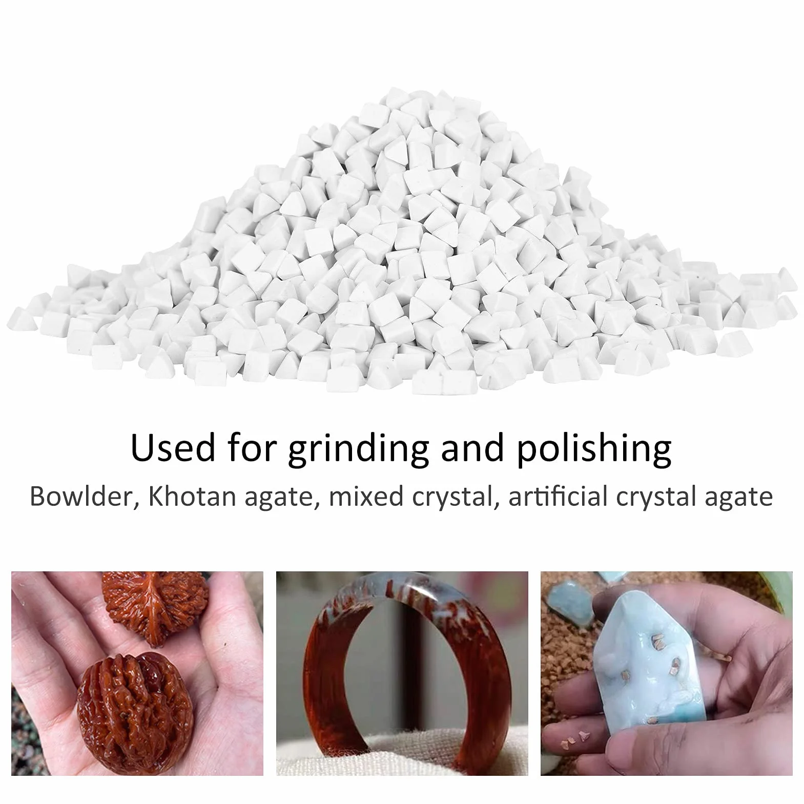 Medios Abrasivos de Cerámica Triangular 4mm para Pulir Joyas | Paquete de 500 g de Piedras de Cerámica para Proceso de Pulido con Todo Tipo de Pulidoras Vibratorias para Joyas