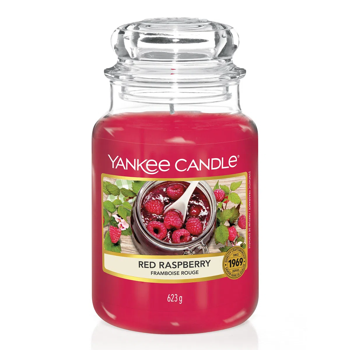 Vela aromática Yankee Candle | Red Raspberry vela en tarro grande | Velas de larga duración: hasta 150 h | Regalos perfectos para mujeres