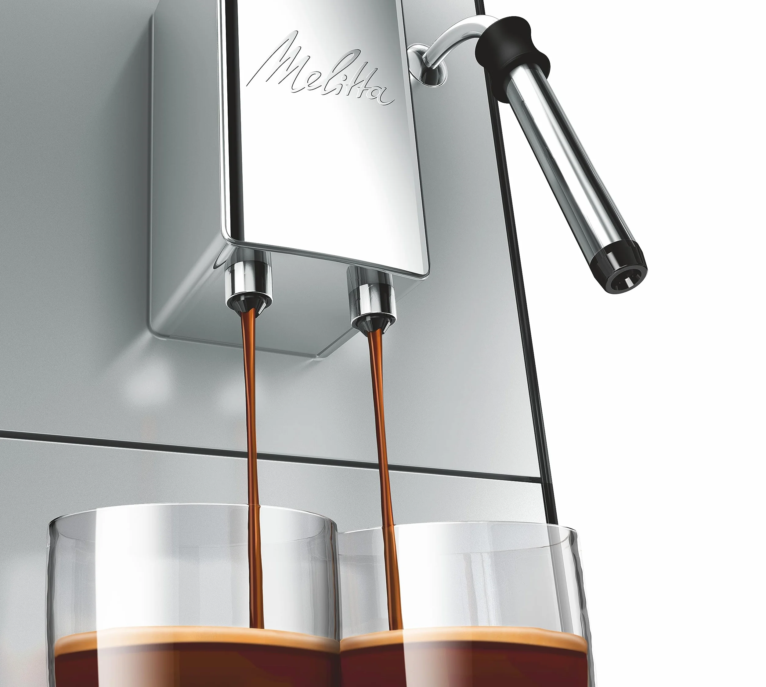 Melitta Caffeo Solo&Milk E953-102, Cafetera Automática con Sistema de Leche, Molinillo, 15 Bares, Café en Grano, Limpieza Automática, Personalizable, Plata