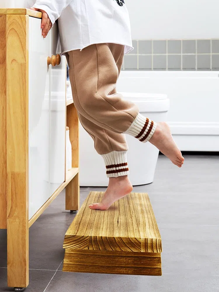 MINGZHE Taburete de Madera con Escalón, Antideslizante y Resistente para Cama, Taburete de un Solo Escalón (#1)
