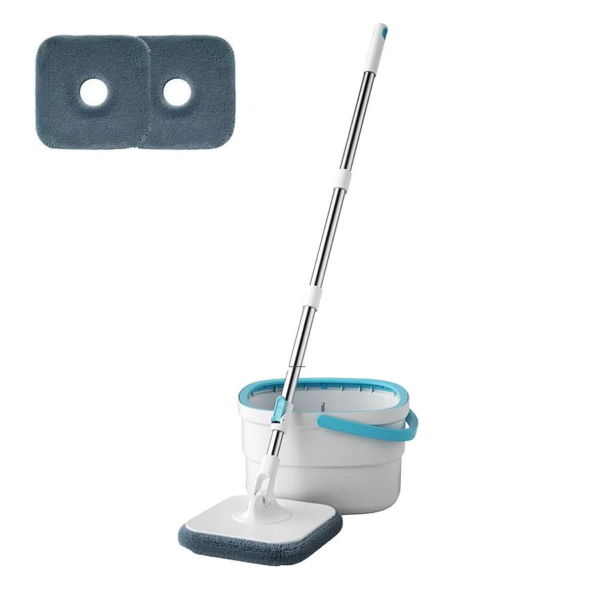 Herramientas de Limpieza Pisos, fácil drenar, fregona exprimidora for el hogar, escobas giratorias 360 ​​°, Utensilios for(Bucket-mop-2cloth)