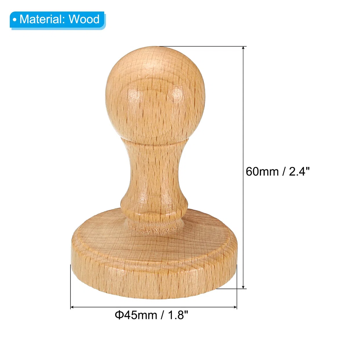 PATIKIL Mango de Madera para Sellos de 45 mm Pack de 5 Pomos de Madera para Sellos Tiradores de Cajón para Crear Sellos Manualidades Scrapbooking Marrón