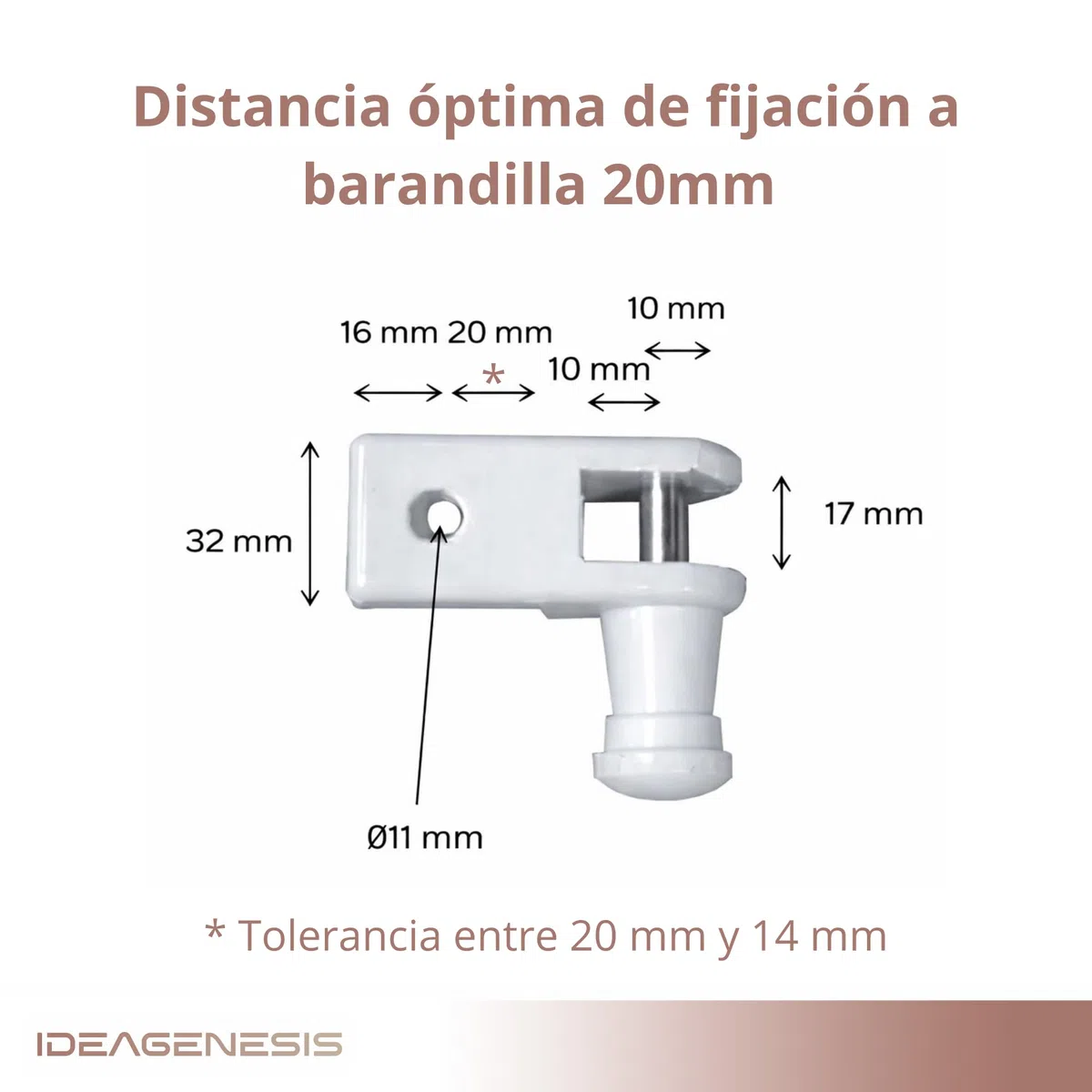 Kit de Brazos para Toldo de Balcón de 50 centimetros Blanco con Sujeción a Barandilla Muelle Retráctil Pletinas Tornillos Sistema Universal (Blanco, 50 cm)