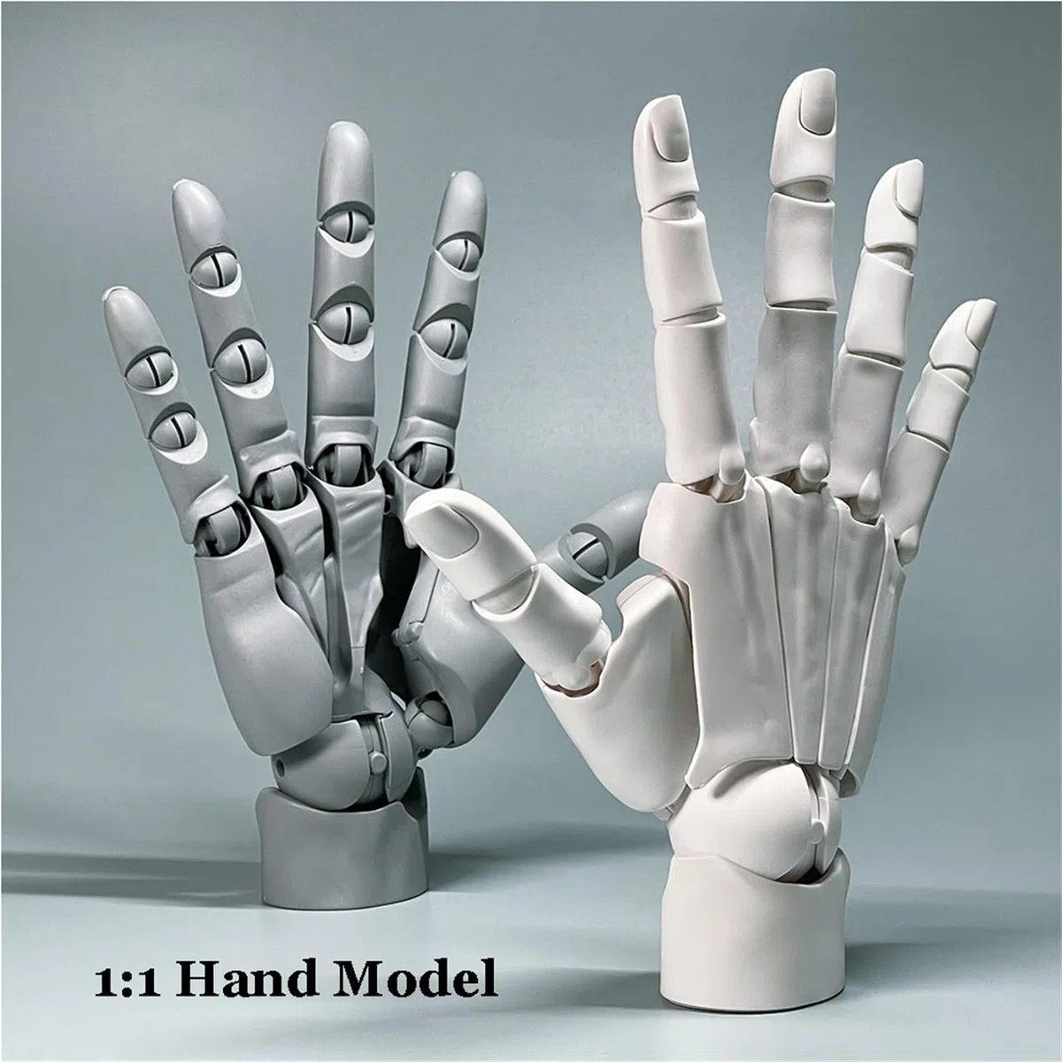 Zeetan Modelo Flexible De La Mano Derecha 1:1, Figuras De Mano del Maniquí De Artistas Móviles De Las Articulaciones para Mostrar Bocetos Y Pintar,Gris