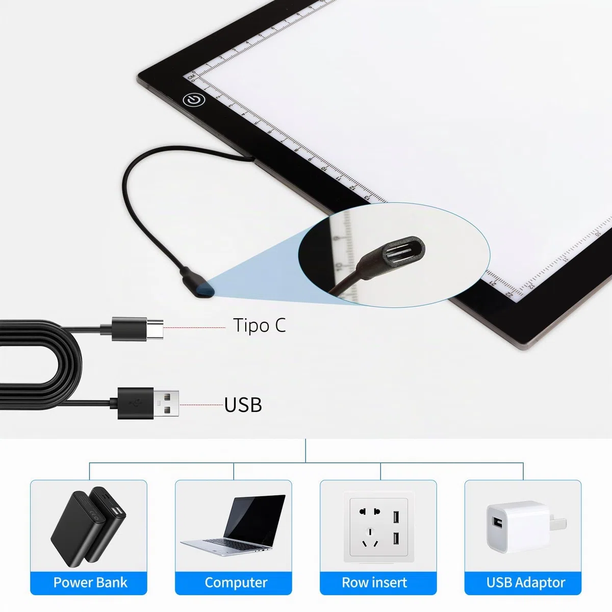 Caja de luz A3 – Almohadilla de luz de trazado con soporte, tablero de brillo regulable continuo de 3 niveles, almohadilla de luz LED ultrafina para deshierbar vinilo, dibujo, pintura de diamantes
