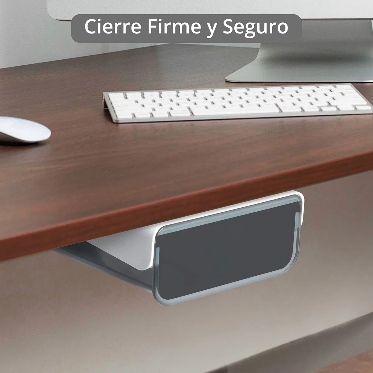 Cajones Extraíbles Adhesivos [Pack de 2] - Cajas Organizadoras de Plástico Multiusos para Debajo de la Mesa con Respaldo Autoadhesivo para Accesorios, Bandeja de Almacenamiento para Artesanías