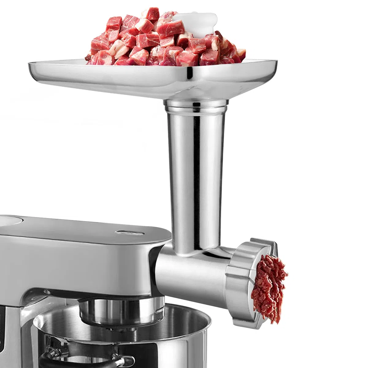 Gdrtwwh Accesorio para picadora de carne adecuado para todos los robot de cocina Kenwood y kMix, con 2 tubos de llenado de salchichas y 4 platos de molienda