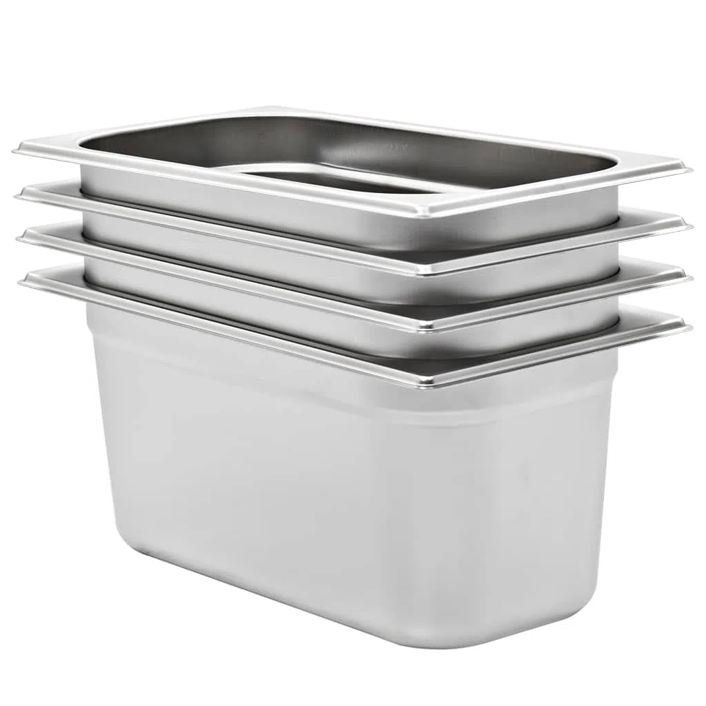 Accesorios para electrodomésticos de cocina Gastronorm contenedores 4 piezas GN 1/3 150 mm acero inoxidable hogar y jardín