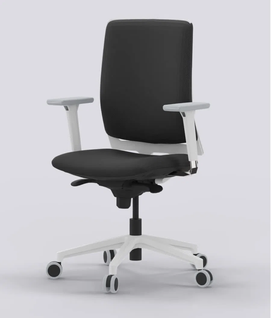 Silla de Oficina ergonómica Blanca Negro Top Gama Profesional Sentis Silla o sillón de Escritorio