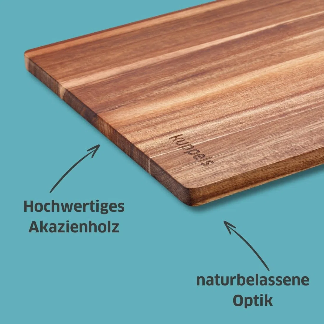 Kuppels Tabla de Cortar SLICE de Madera de Acacia - 40 x 30 x 1,5 cm - Tabla para Servir