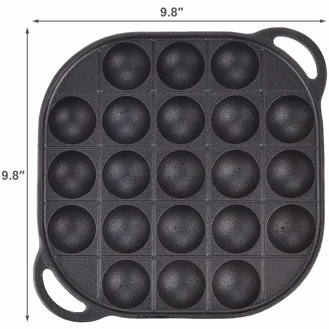 TIKUSAN Takoyaki Sartén de hierro fundido Takoyaki para hacer moldes de bolas de carne de pulpo japonés (21 moldes)