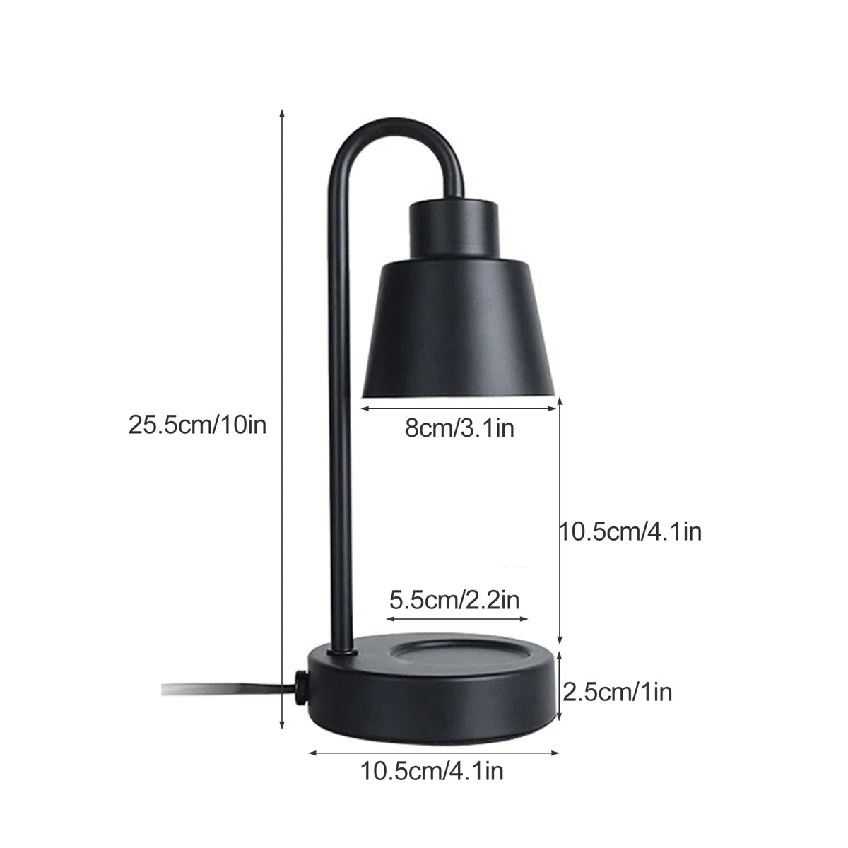 Lámpara Calentadora de Cera Eléctrica, Calentador de Velas con Fragancia, Lámpara Calentadora de Velas, Derretimiento de Velas Regulable con Control de Dial Y 2 Bombillas, Farol(110v negro)