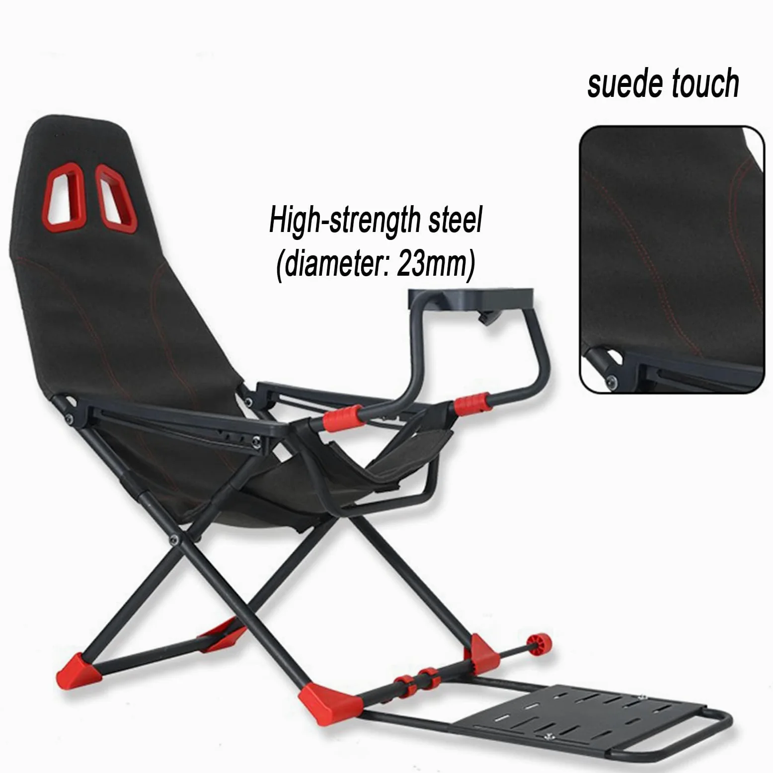 Cabina de simulador de carreras con soporte de rueda ajustable y asiento ergonómico, diseño plegable para Xbox One, PS4, PC